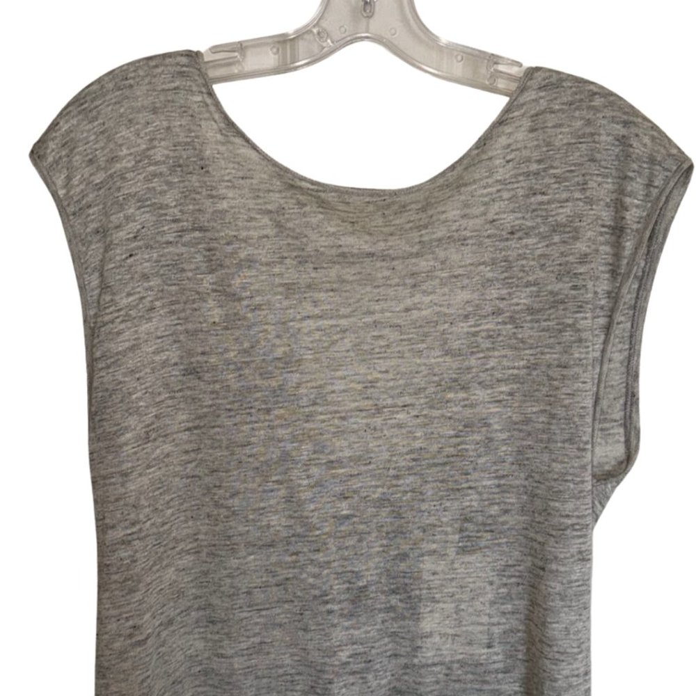 By Malene Birger Analisa T-Shirt XS | NWT Grey Linen Deep V-Back Minimalist Top